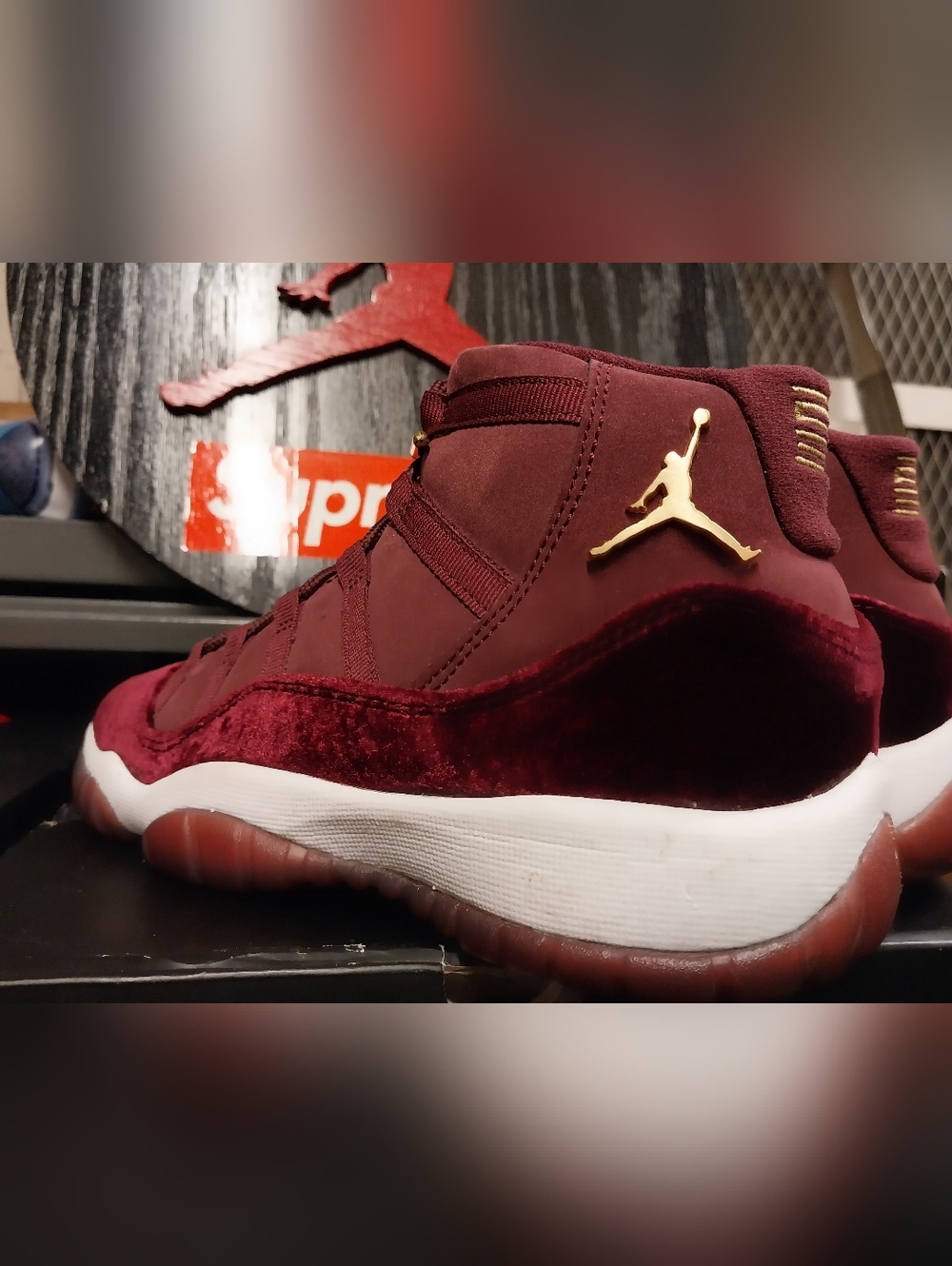 Retro Jordan 11 Heiress Velvet Night Maroon Size 5.5 G.S